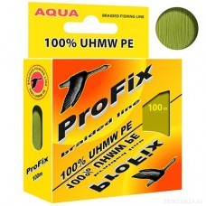 Плетеный шнур AQUA ProFix Olive 0,18mm 100m, цвет - оливковый, test - 11,20kg